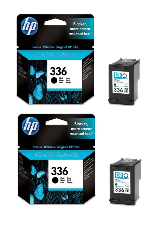 2x Genuine HP 336 Black Ink Cartridges (C9362EE) - FREE UK DELIVERY - VAT inc.