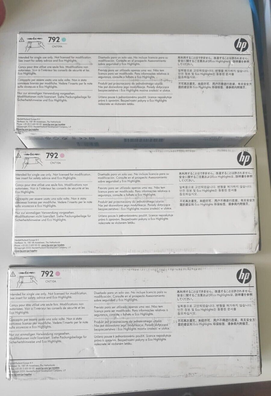 3x Genuine HP 792 Latex Ink Cartridges  FREE UK DELIVERY - VAT included