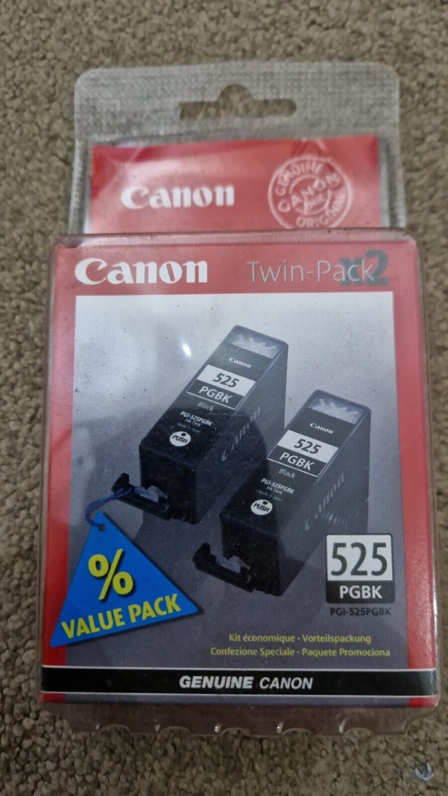 2x Canon PGI-525 Black Ink Cartridges - FREE UK DELIVERY! VAT inc. (BOXED)