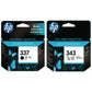 Genuine HP 337 + 343 Black & Tri-Colour Ink Cartridges (C9364EE C8766EE) - VAT