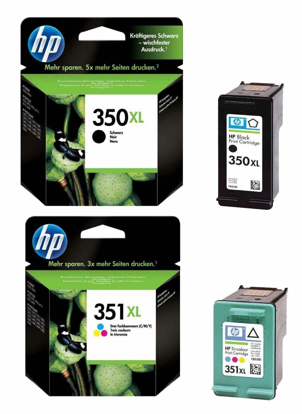 UNBOXED HP 350XL + HP 351XL Ink Cartridges - CB336E & CB338E - FREE UK DELIVERY!