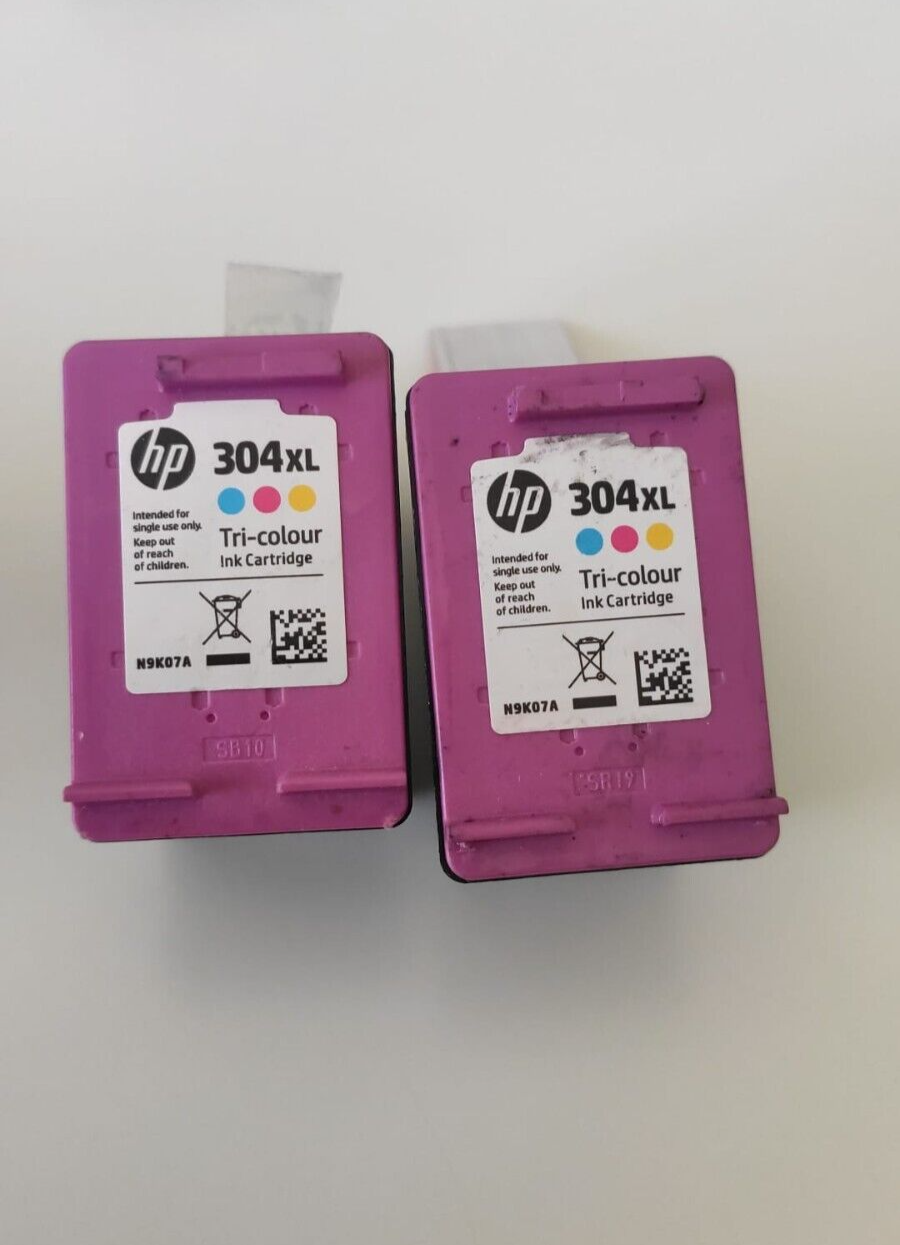 2x UNBOXED HP 304XL Colour Ink Cartridges (N9K07AE) - FREE UK DELIVERY! VAT inc.