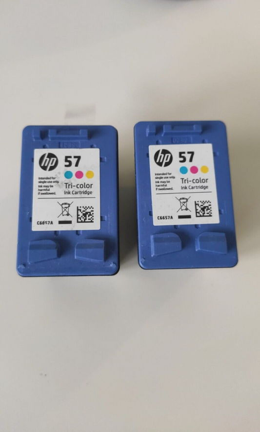 2x UNBOXED HP 57 Tri-Colour ink cartridges (C6657A) - FREE UK DELIVERY!