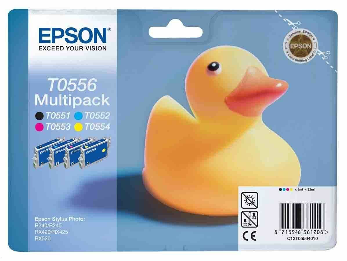 Genuine Epson T0556 Set of 4 Ink Cartridge T0551 T0552 T0553 T0554 FREE DELIVERY