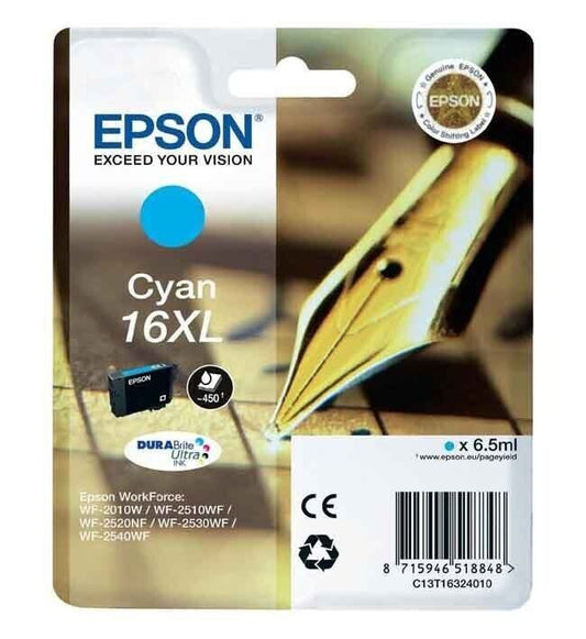 Genuine Epson 16XL Cyan Ink Cartridges (T1636) - FREE UK DELIVERY!