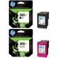 Genuine HP 300XL Black + Colour Ink Cartridges (CC641EE CC644EE) - FREE DELIVERY