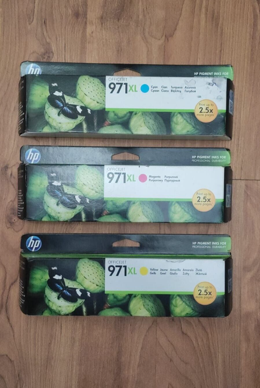Genuine HP 971XL Cyan Magenta Yellow ink cartridges - FREE UK DELIVERY! VAT inc.