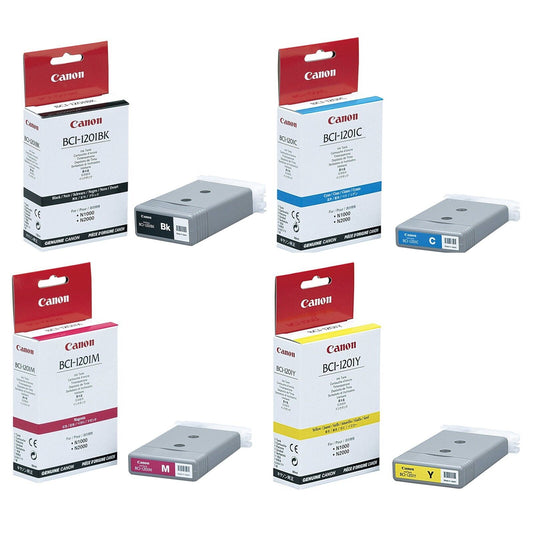 Genuine Canon BCI-1201 set of 4 ink cartridges for N1000/2000 BIJ 1000/2000