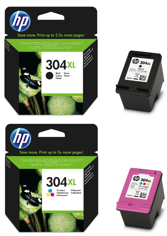 UNBOXED HP 304XL Black & Colour Ink Cartridges (N9K08AE + N9K07AE) FREE DELIVERY