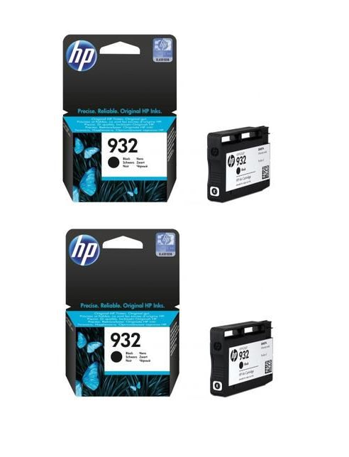 2x Genuine HP 932 Black ink cartridges (NO BOX) - FREE UK DELIVERY! VAT included
