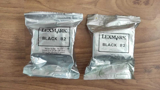 2x Genuine Lexmark 82 Black Ink Cartridges (18L0032E) - FREE UK DELIVERY - VAT
