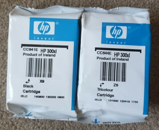Genuine HP 300XL Black + Colour Ink Cartridges (CC641EE CC644EE) - FREE DELIVERY