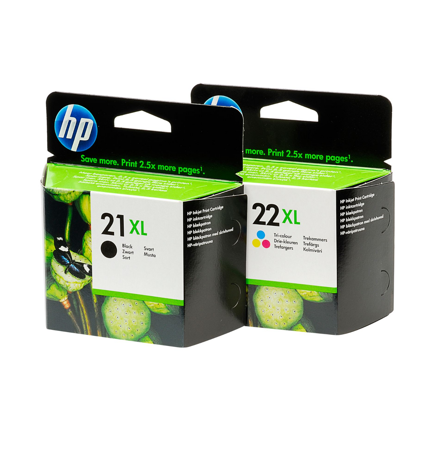 UNBOXED HP 21XL Black + HP 22XL Colour ink cartridges - FREE UK DELIVERY!