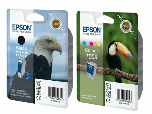Genuine Epson T007 + T009 Ink Cartridges Multipack C13T00740110 / C13T00940110