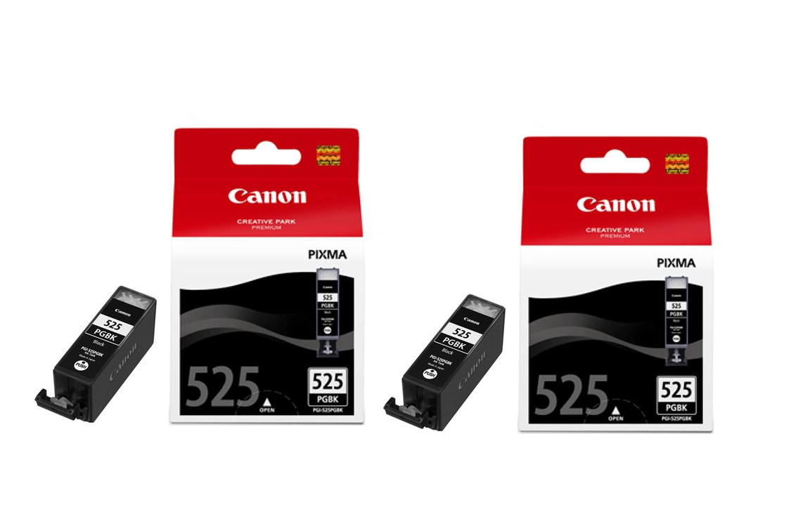 2x UNBOXED Canon PGI-525 Black Ink Cartridges - FREE UK DELIVERY! VAT included