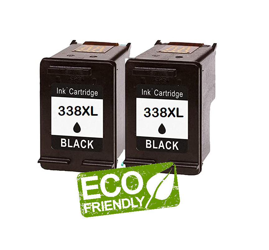 2x HP 338XL Black Remanufactured Ink Cartridges - FREE UK DELIVERY! - VAT inc.