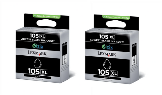 2x Genuine Lexmark 105XL Black Ink Cartridges - FREE UK DELIVERY! - VAT included