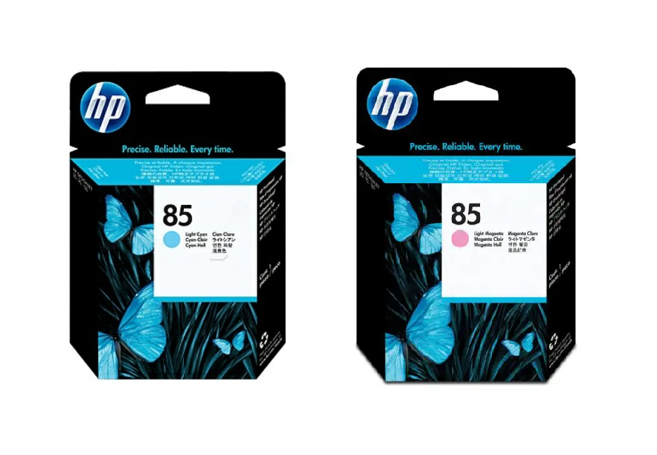 Genuine HP 85 Light Cyan & Light magenta ink designjet 30 90 130 - C9428A/C9429A