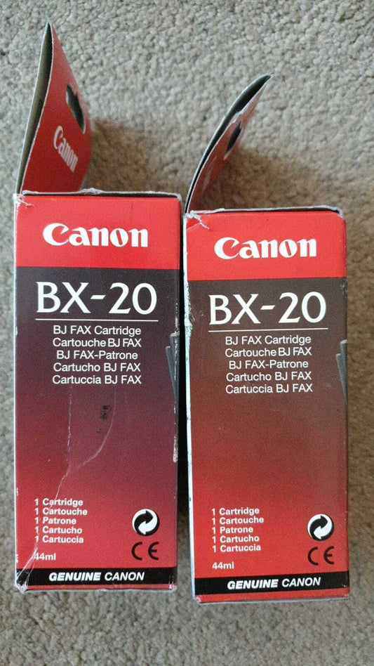 2x Genuine CANON BX-20 Black Ink Cartridges - FREE UK DELIVERY - VAT included